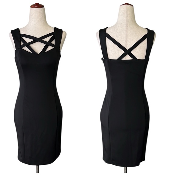 Guess Bodycon Criss Cross Sleeveless Dress - Picture 1 of 10